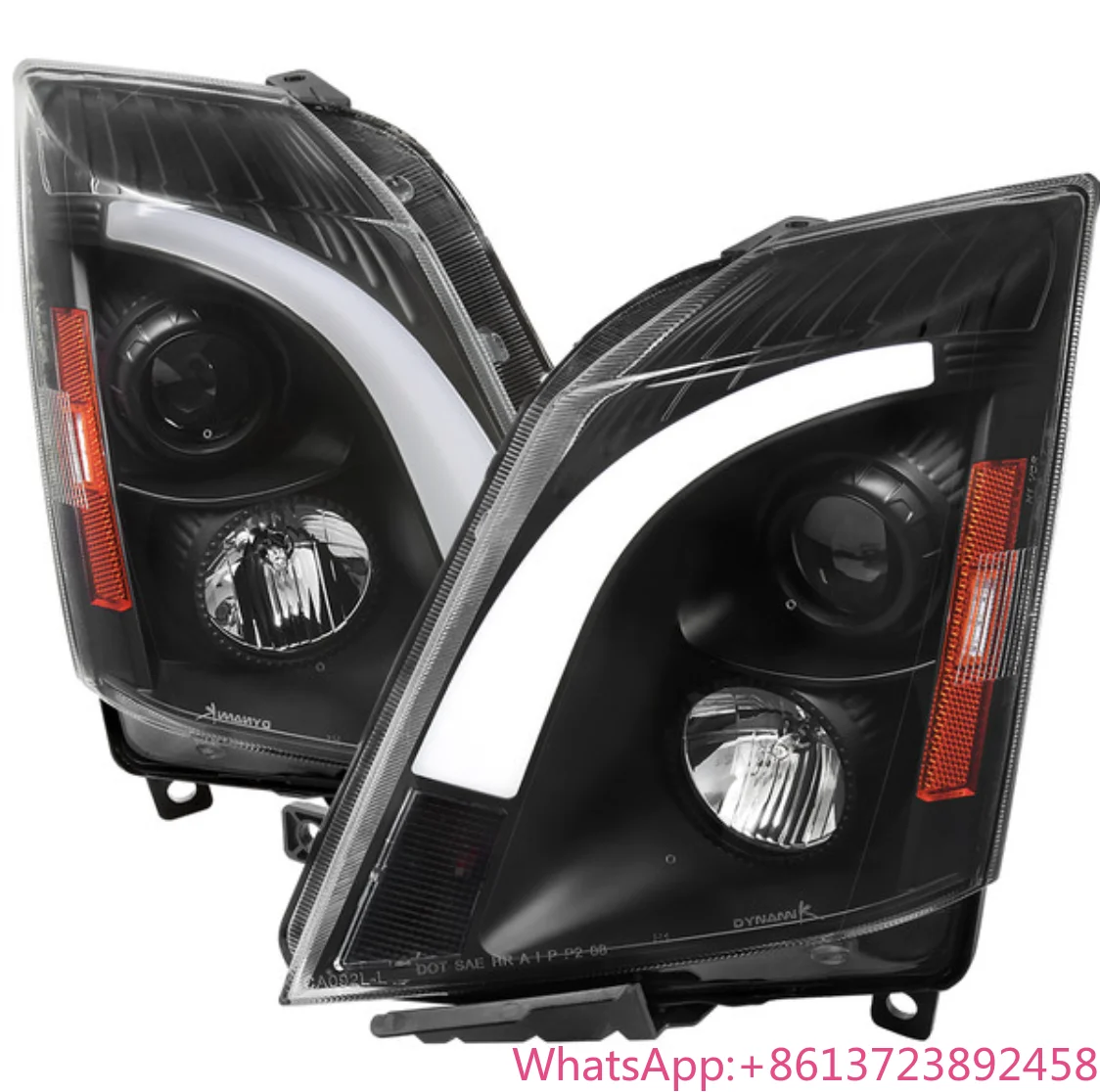 Hot-selling Front light for 2008-2014 Cadillac CTS Switchback Sequential LED Bar Projector Headlights (Black Housing/Clear Lens)