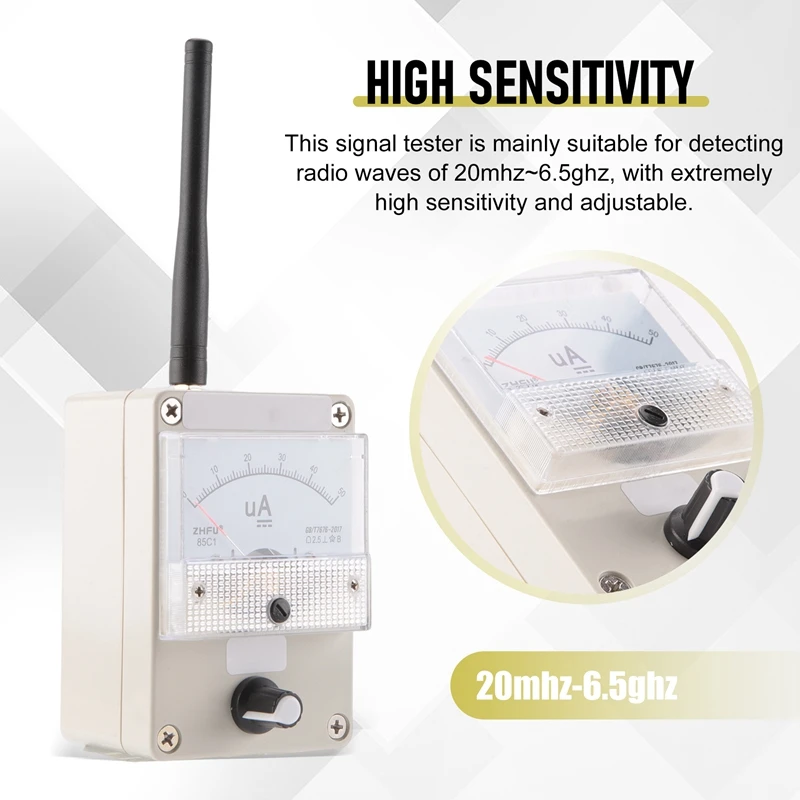 RF Signal Level Meter 100K‑1000Mhz Field Strength Indicator Signal Strength Meter For Radio Antenna Radiation