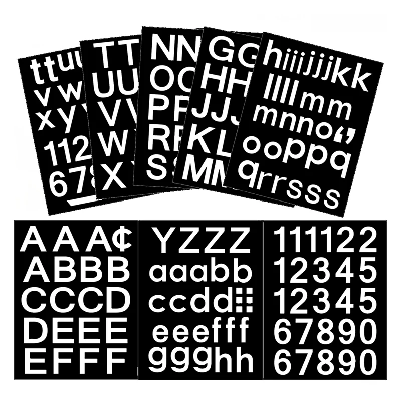 8 Sheets Self-Adhesive Vinyl Letters Numbers Kit, Mailbox Numbers Sticker For Mailbox,Signs,Window,Cars,Address Number