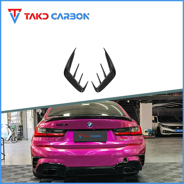 

G20 G28 Dry Carbon Fiber Car Rear Bumper Canards for bmws 3 Series G20 G28 2020-2022