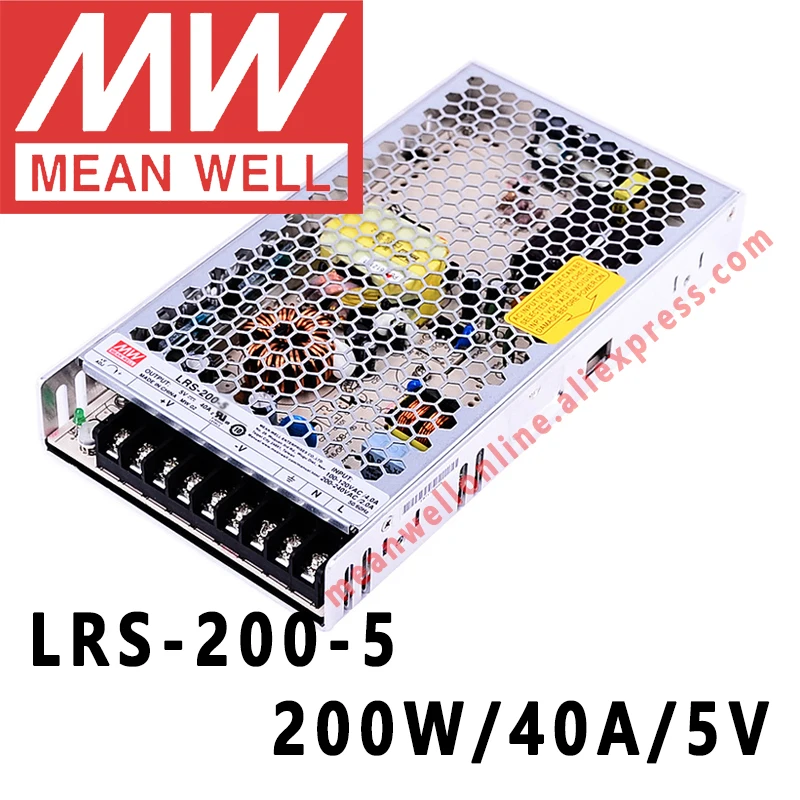 Mean Well LRS-200-3.3/4.2/5/12/15/24/36/48V Switching Power Supply MEANWELL AC/DC 200W Single Output