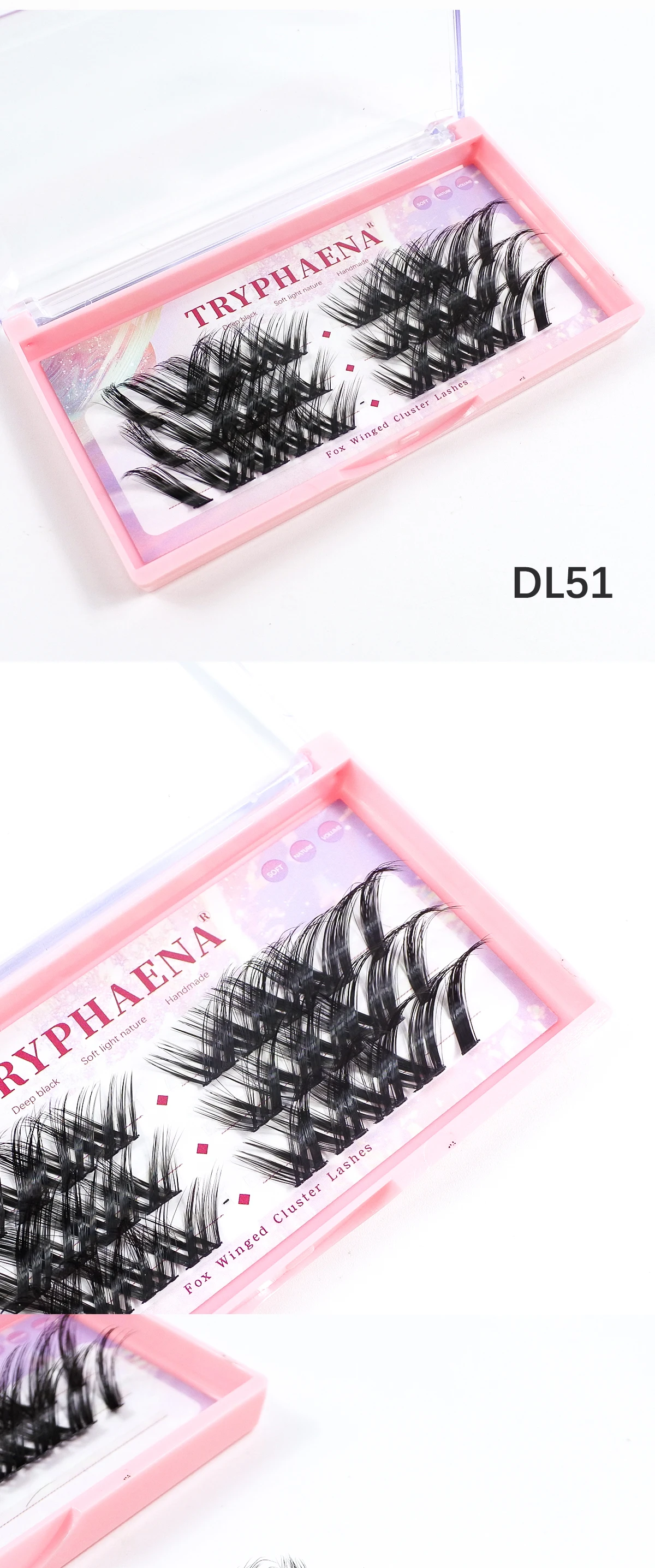 Fox Eye DIY Lash Clusters Korean Makeup Wholesale Winged Cat Eye DIY Cluster Lashes 2024 New Individual Eyelash