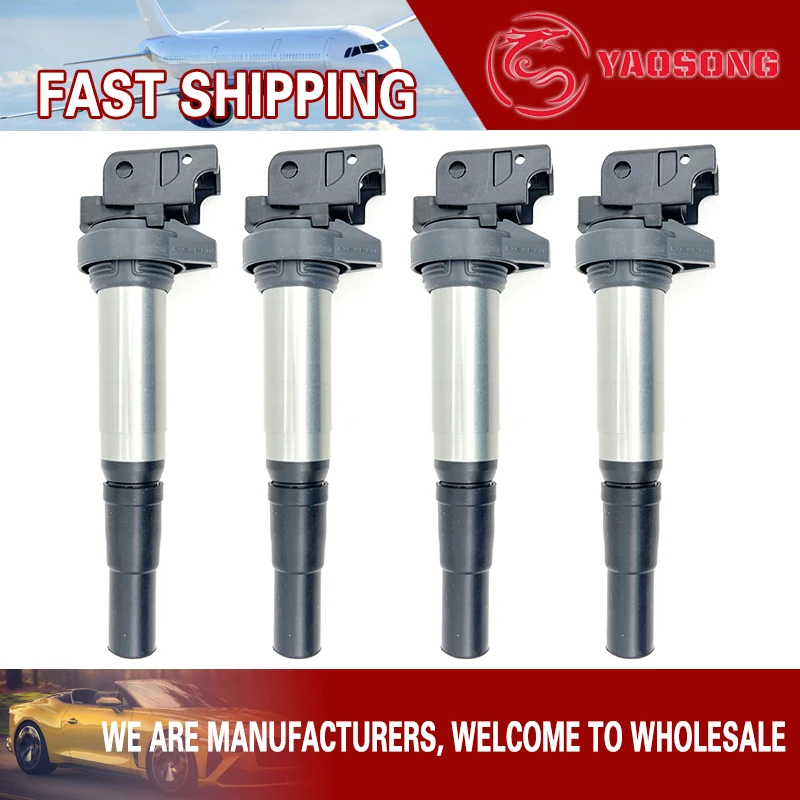 4PCS IGNITION COIL FOR DS3 DS4S DS5LS DS6 PEUGEOT 207CC 308CC 2008 3008 4008 5008 308 408 508 MINI 1.6T 1.8T N14 N18 N20