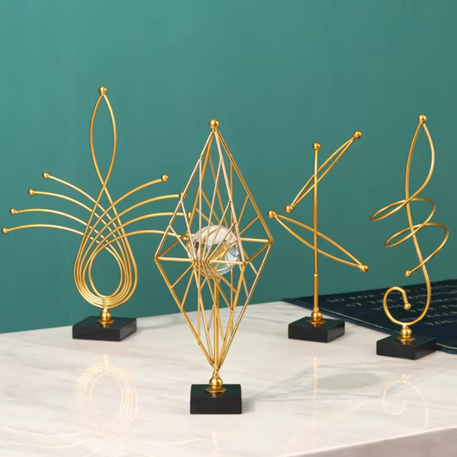 Nordic   decoration electroplating process abstract line modeling ornaments