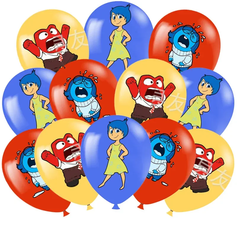 18PCS Inside Out 2 Balloon Set Cute Cartoon Latex Balloons 12inch Birthday Party Decoration Baby Shower Supplies