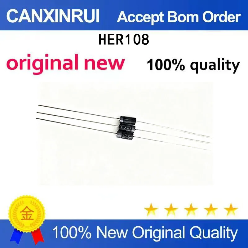 (5-100 Pieces) Brand new original HER108 1A1000V DO-41 direct insertion ultra fast diode MIC
