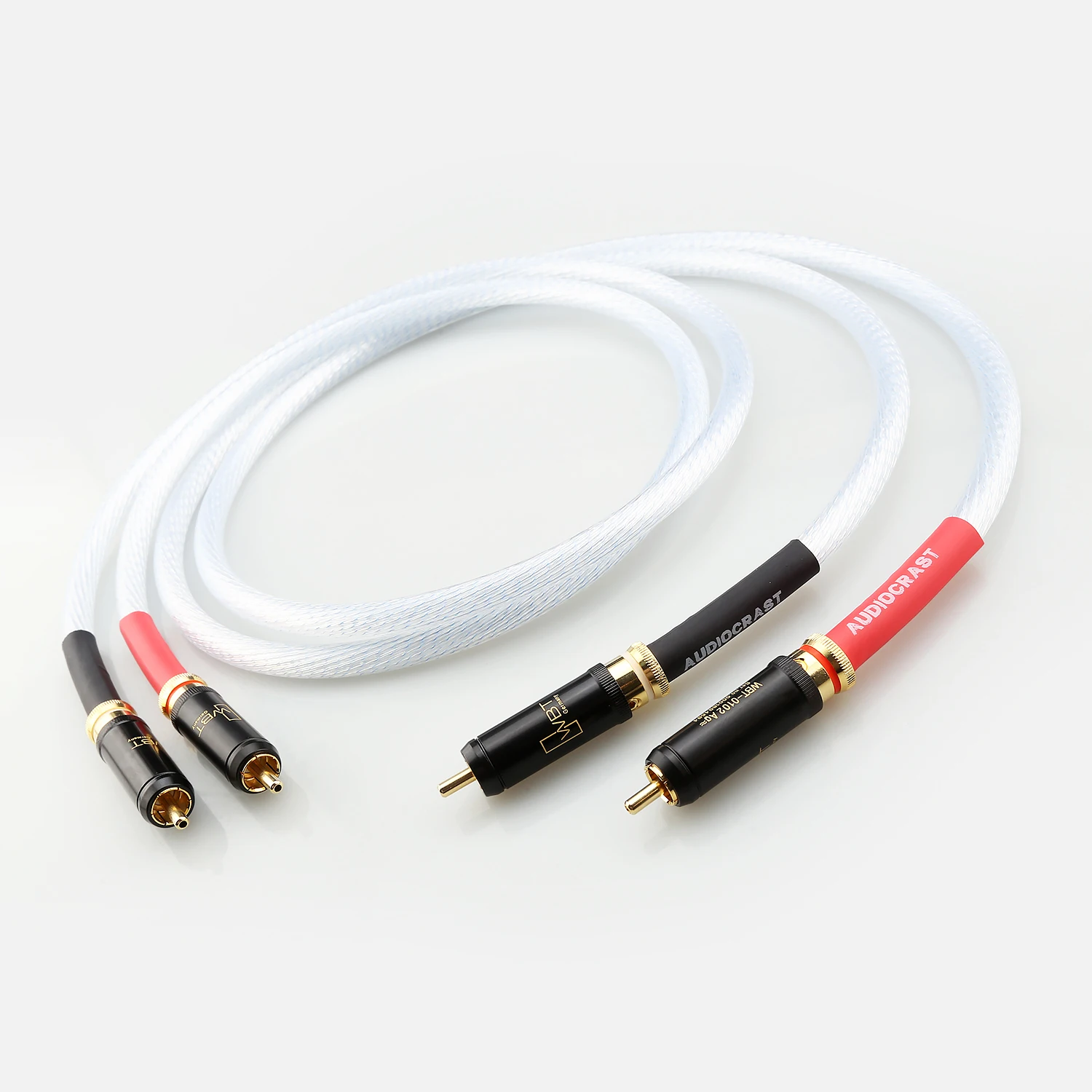 12 Core OCC Silver Plated Stereo RCA Interconnect Cable Pair Male to Male Soldered Shielded for Amplifier DAC CD Phono