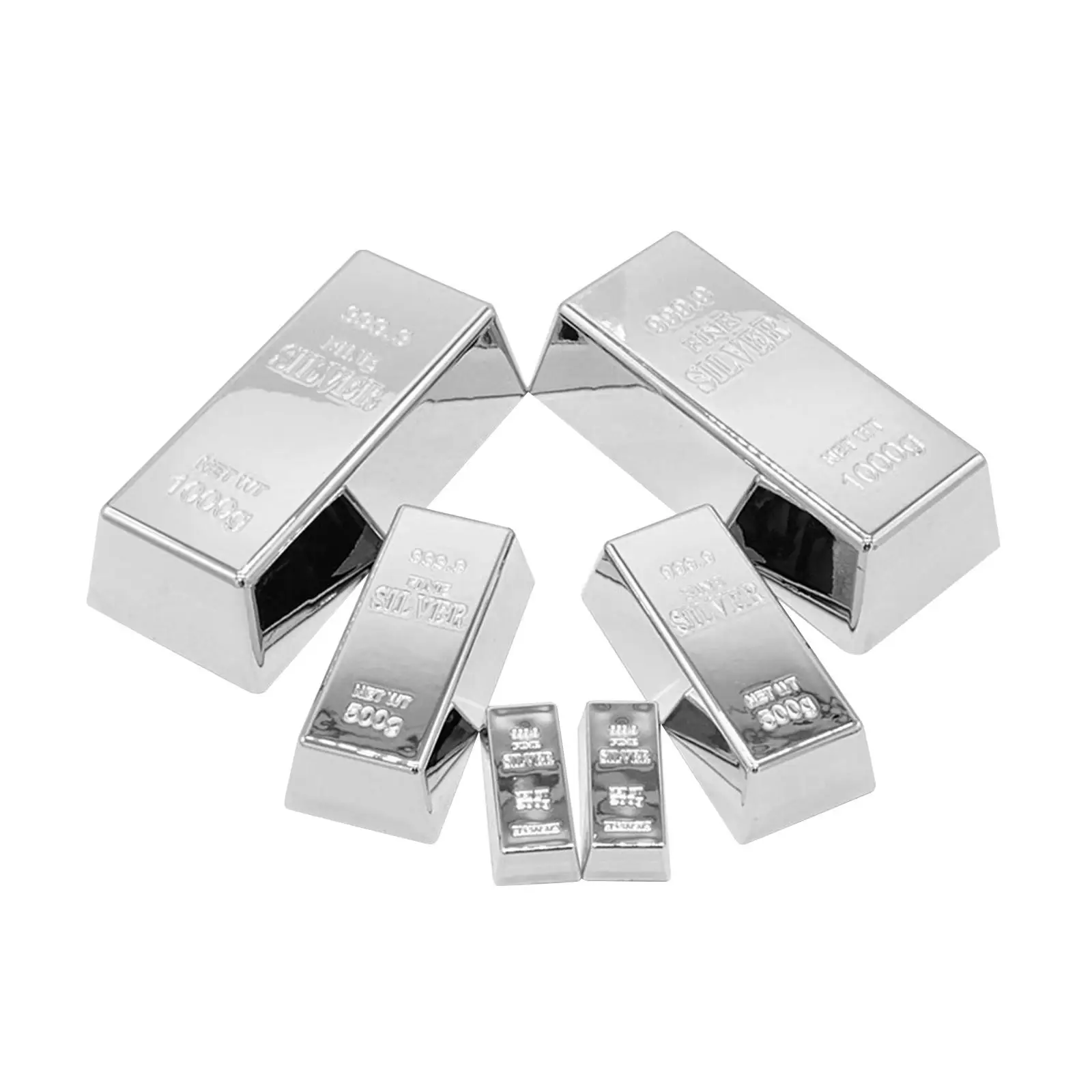 Fake Silver Bullion Decoration Party Toy Paperweight Door Stop Decorative for Pirate Game Halloween Ornament Party Supplies Joke