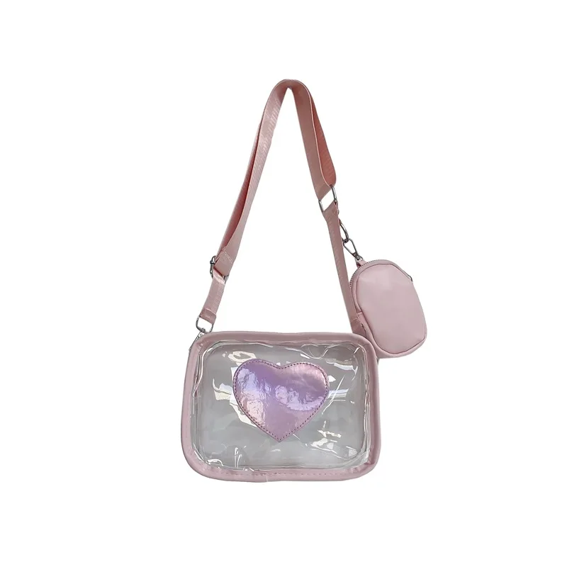 PVC Transparent Clear Bag Women Men Phone Shoulder Crossbody Bags Casual Messenger Bags Stadium Approved for Concerts Festivals