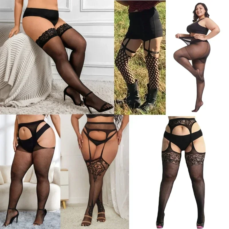 Suspenders Stockings Garters Pantyhose Women Fishnet Lace Plus Size Stocking Socks Fishnets Woman Lingerie