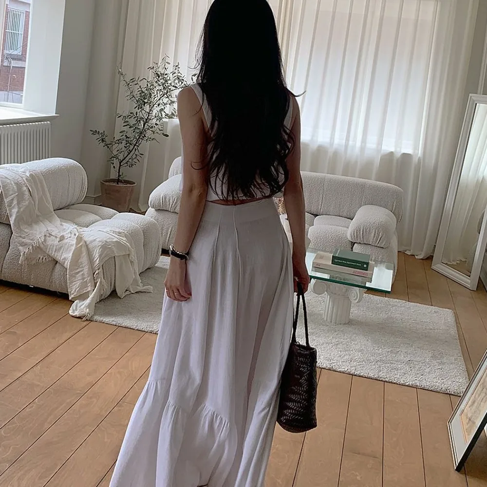 Feminino verão vintage férias saia combinando conjunto 2 duas peças conjuntos gola quadrada colheita topos e saias de bandagem de cintura alta 2025