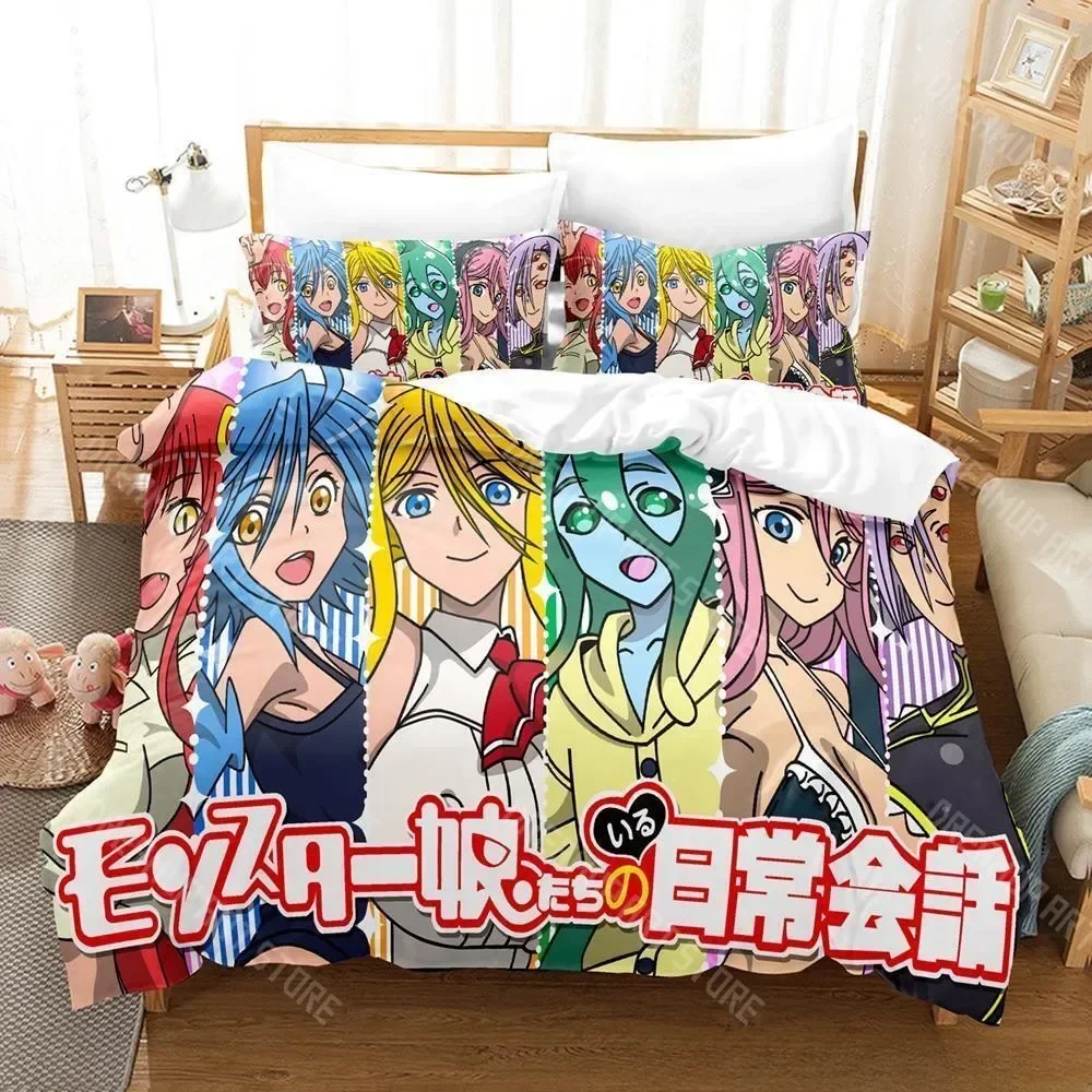 2026 3D Print Monster Musume_ Everyday Life With Monster Girls Bedding Set Cartoon Anime 2_3 Piece Set Adult Kid Bedroom Duvet C