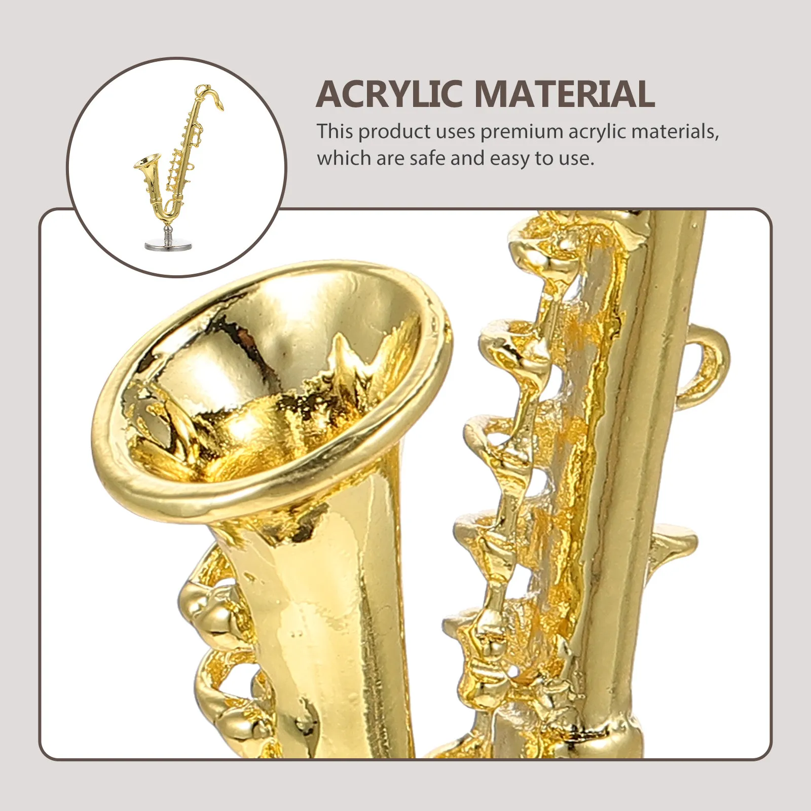 

Lifelike Acrylic Saxophone Simulation Decoration for Desktop Miniature Garden Micro Landscape Ornament Perfect Home Display