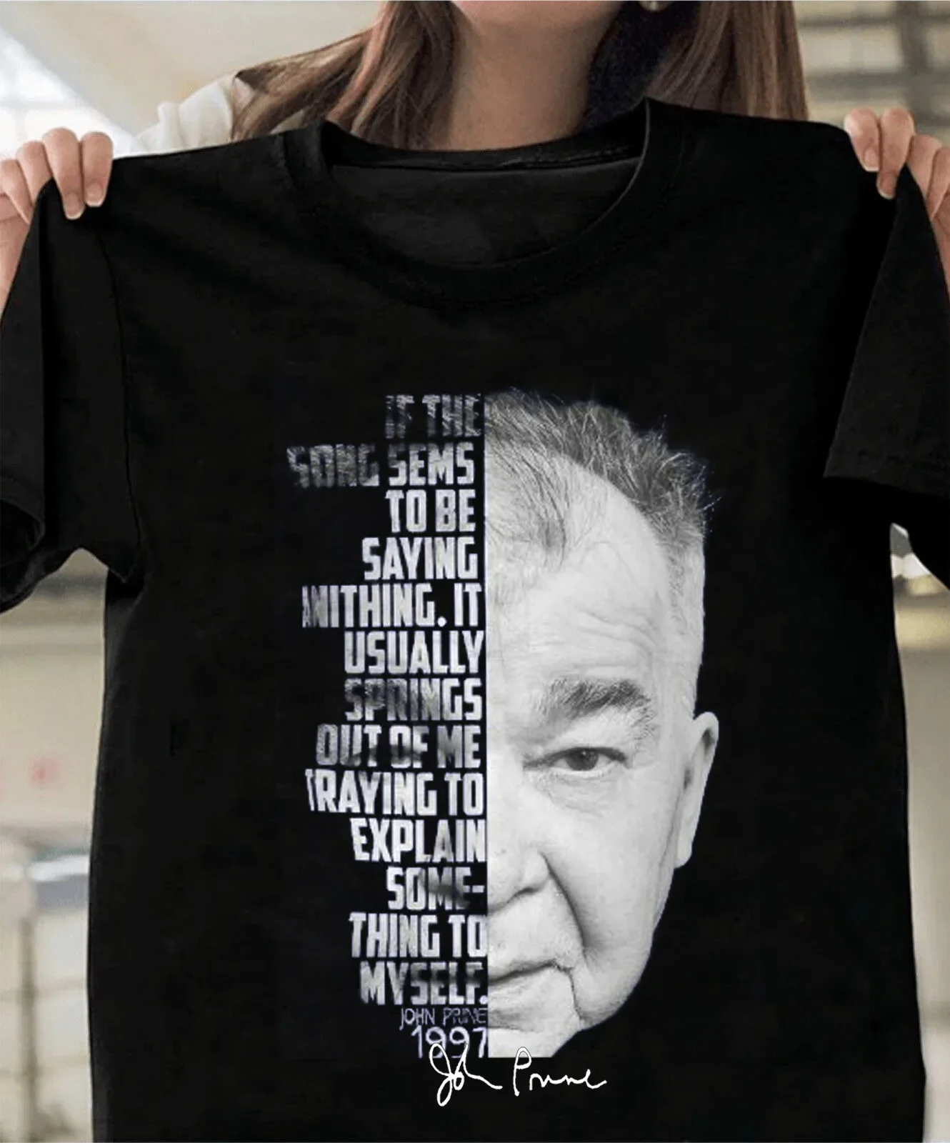 Rare John Prine Quotes Short Sleeve Black S-2345XL Unisex T-shirt TMB1573