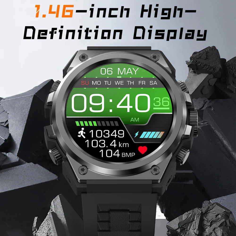 Smart Watch 1.46 Inch Bluetooth Call Smart Watch Sports Fitness Tracking Watch IP68 Waterproof Multi-Sport Mode Smart Watch