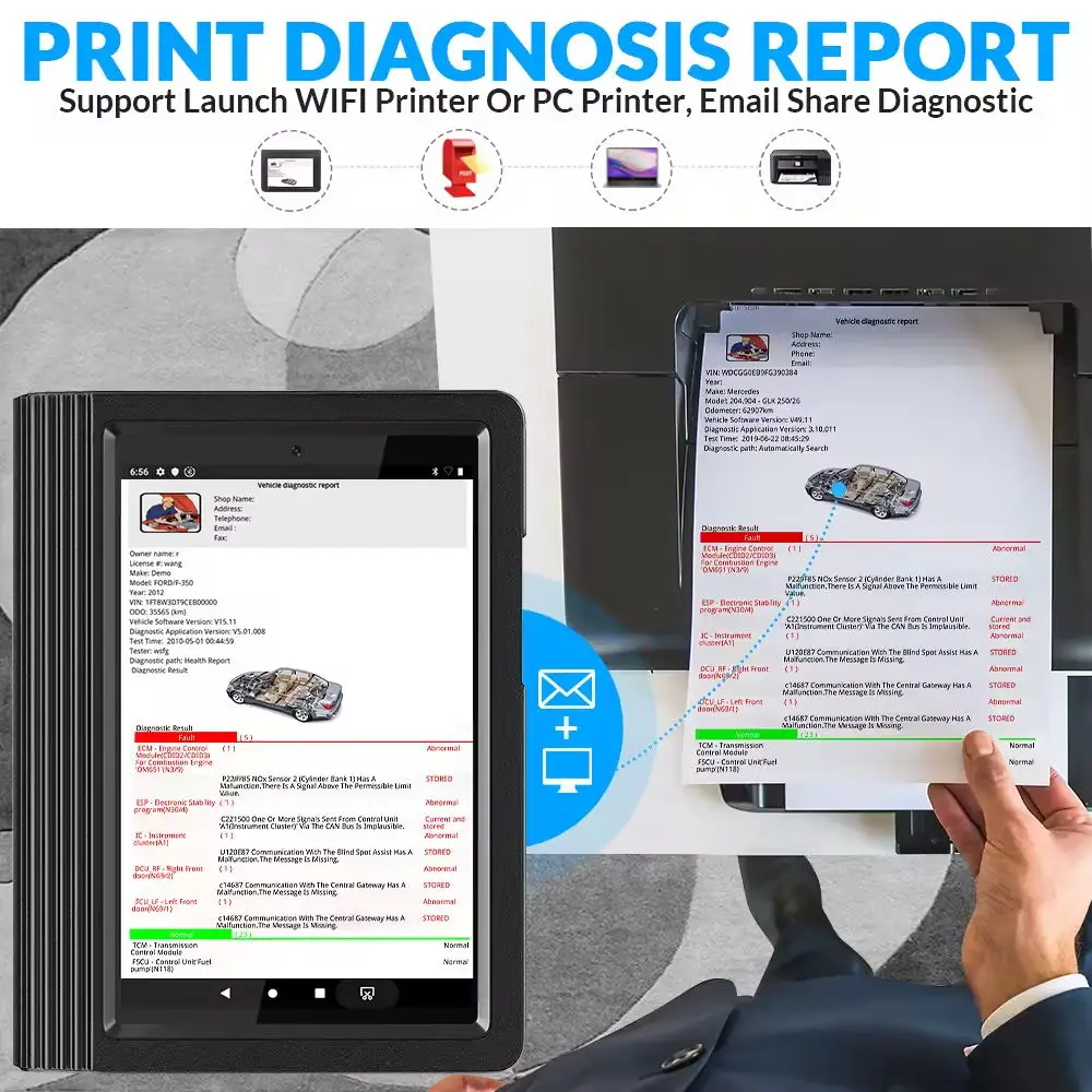 LA UNCH Strumenti diagnostici per veicoli Strumento di riparazione Obd L aunch X431v V4.0 Scanner per auto 8 "Tablet PC Scanner automobilistico Macchina per tutte le auto