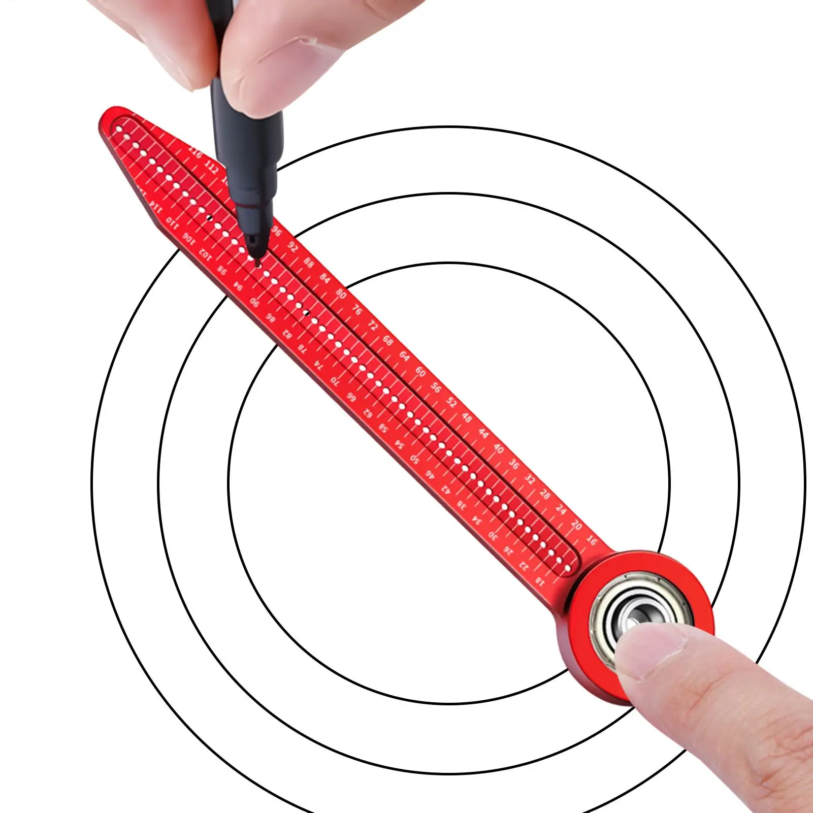Woodworking Compass Aluminum Alloy Small 360 Degree Marking Ruler Circle Drawing Woodworking Compass for Architect Woodworker