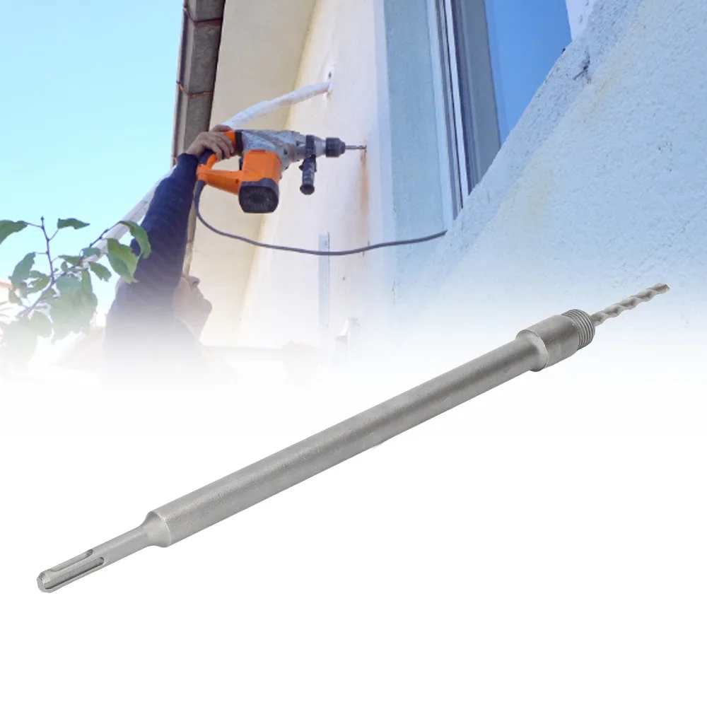 320mm Length Drill Adapter Shank Round Shank SDS Plus Shank Connecting Rod Adapter 1 Screw Included Pilot Drill Bit