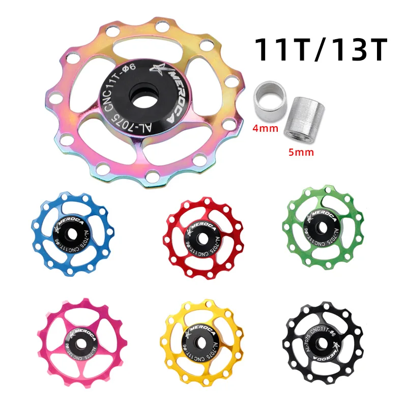 Metal Bearings MTB Road Bike Meroca Guide Pulleys 11T 13T Sealed Bearing 7/8/9/10 Speed Rear Derailleur Pulley Jockey Wheel