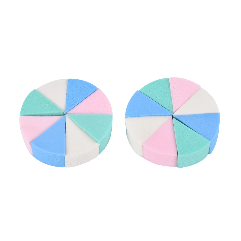 Makeup Sponge 8pcs Triangle Shaped  Candy Color Soft Magic Face Cleaning Cosmetic Puff Cleansing Wash Face Makeup Esponja