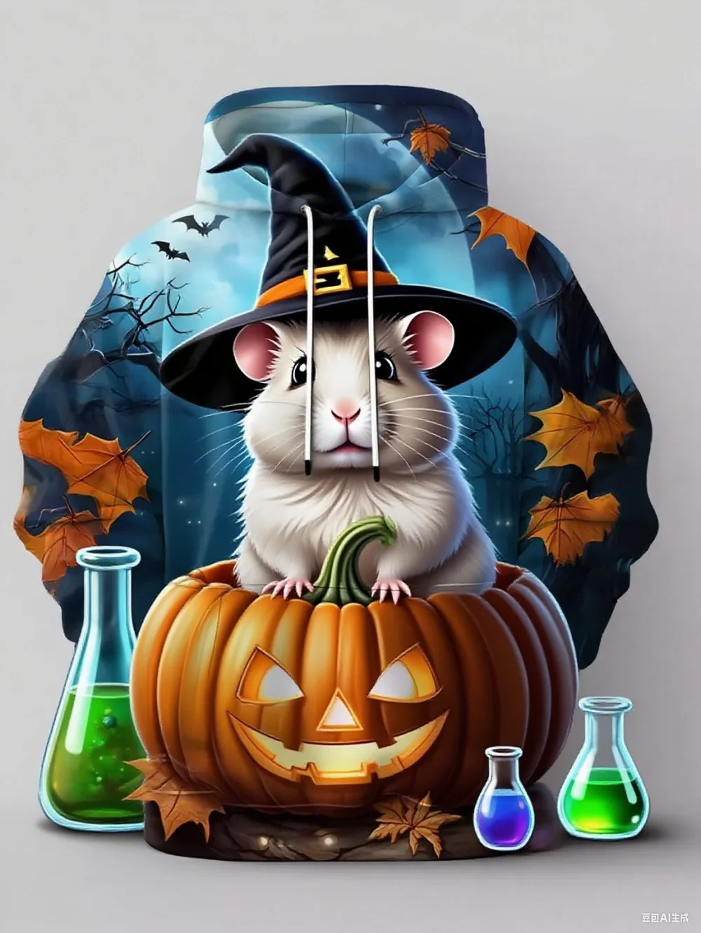 Halloween Men's Hoodie Cute Animal Pumpkin Pattern Autumn Sweatshirts Casual Round Neck Tops Outdoor Comfortable Men's Clothing