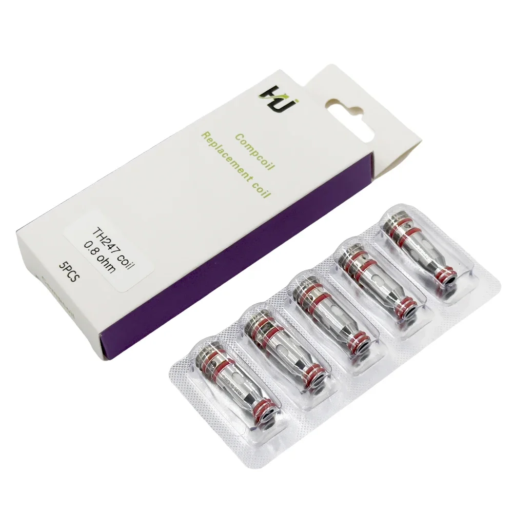 OEM Tech247 코일, Tech 247 Pod 시스템 카트리지에 적합한 메쉬 M 코일, 0.4Ohm 0.6ohm 0.8ohm, 5PCs