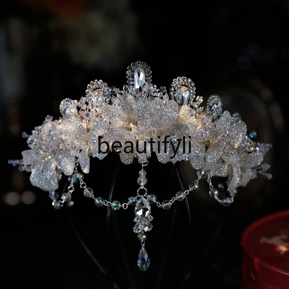 

Crown headgear bridal crystal eyebrow pendant high sense atmosphere luxury wedding crown wedding studio accessories