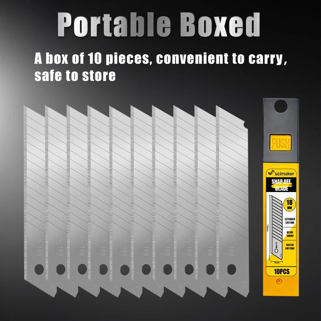 10Pcs  Utility Knife Stainless Steel Paper Cut Box Cutter Tools Kit Non-Slip Blades Unboxing Knife Handicraft Carving Tools