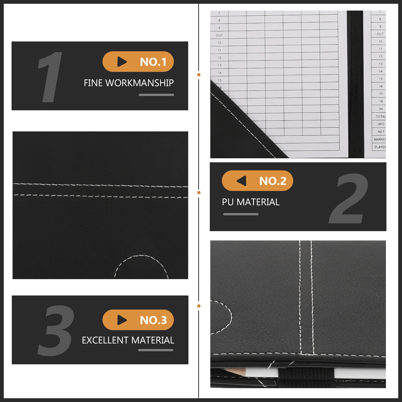 

1Pcs Golfs Scorecard Protective Cover Black PU Durable Lightweight Stylish Golfing Score Recording Notebook