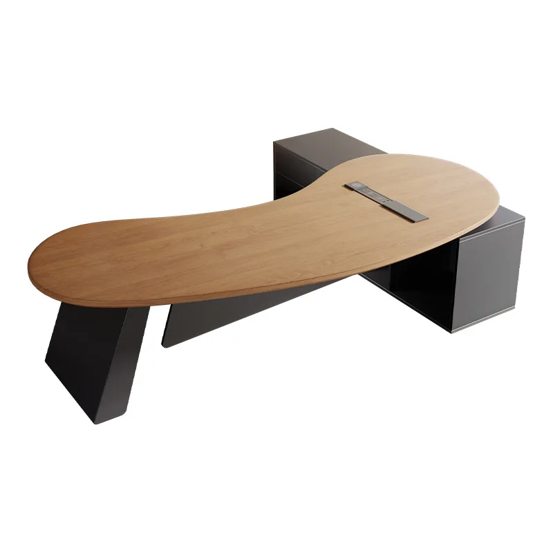 # Luxury Modern High End Solid Wood Office Desk New Premium Irregular Computer Table Furniture