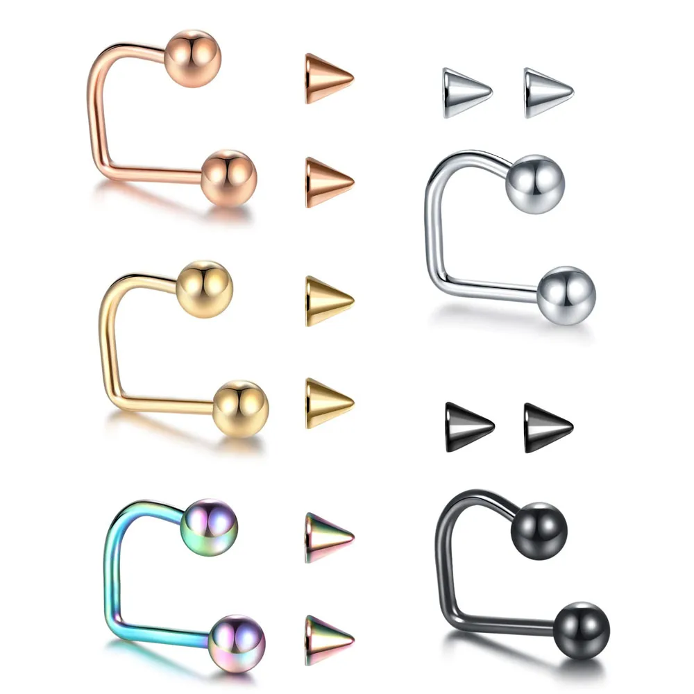 16G Labret Monroe Lip Rings Stainless Steel Lippy Loop Labret Monroe Medusa Stud U Shaped Medusa Piercing Jewelry