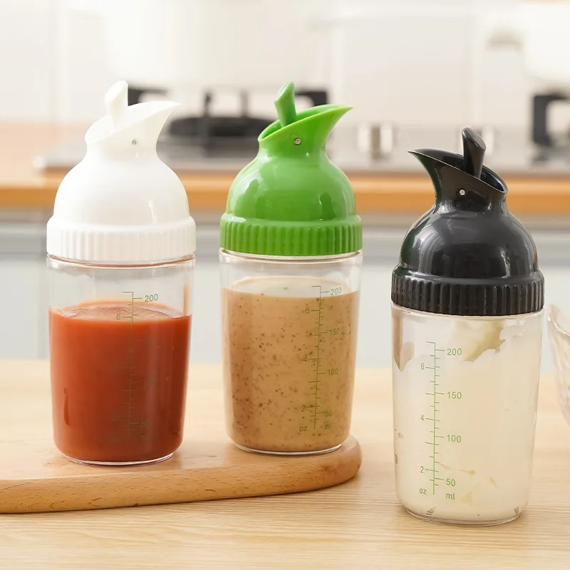 200ml Salad Dressing Shaker BPA  Prevent Leakage Salad Dressing Jar with Lid for Kitchen Dressing Container Kitchen Supplies