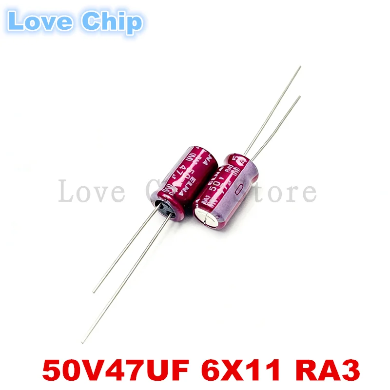 

10 шт./20 шт./50 шт. серии ELNA RA3 50V47UF 6X11MM, аудиоэлектролитический конденсатор 47UF50V 6*11 мм, 100% новый и оригинальный