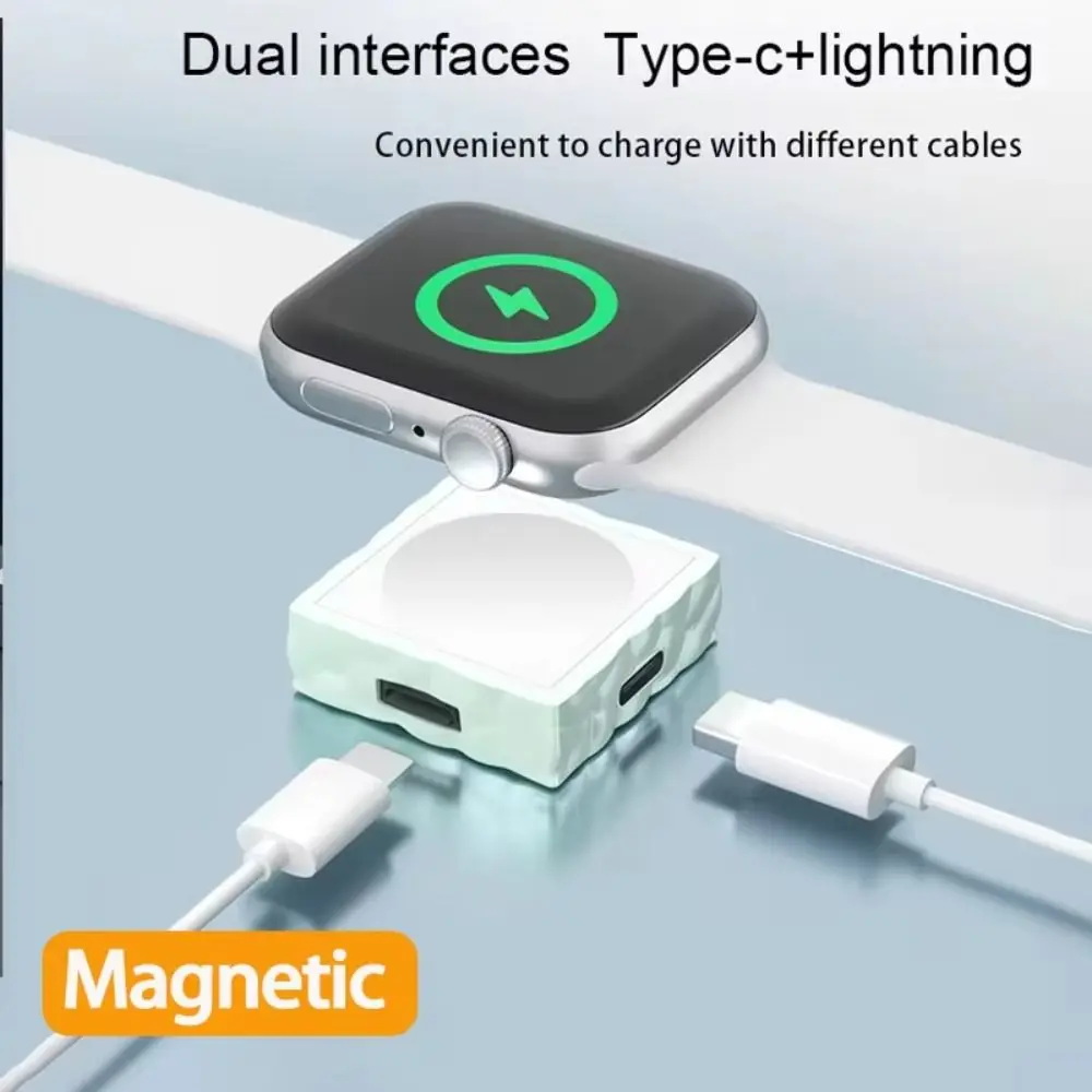 2 in 1 Charging Dock Stand 8 Pin Adapter Wireless Charger Accessories for Apple Watch Ultra 49mm/for Apple Watch Series 10 9 8 7