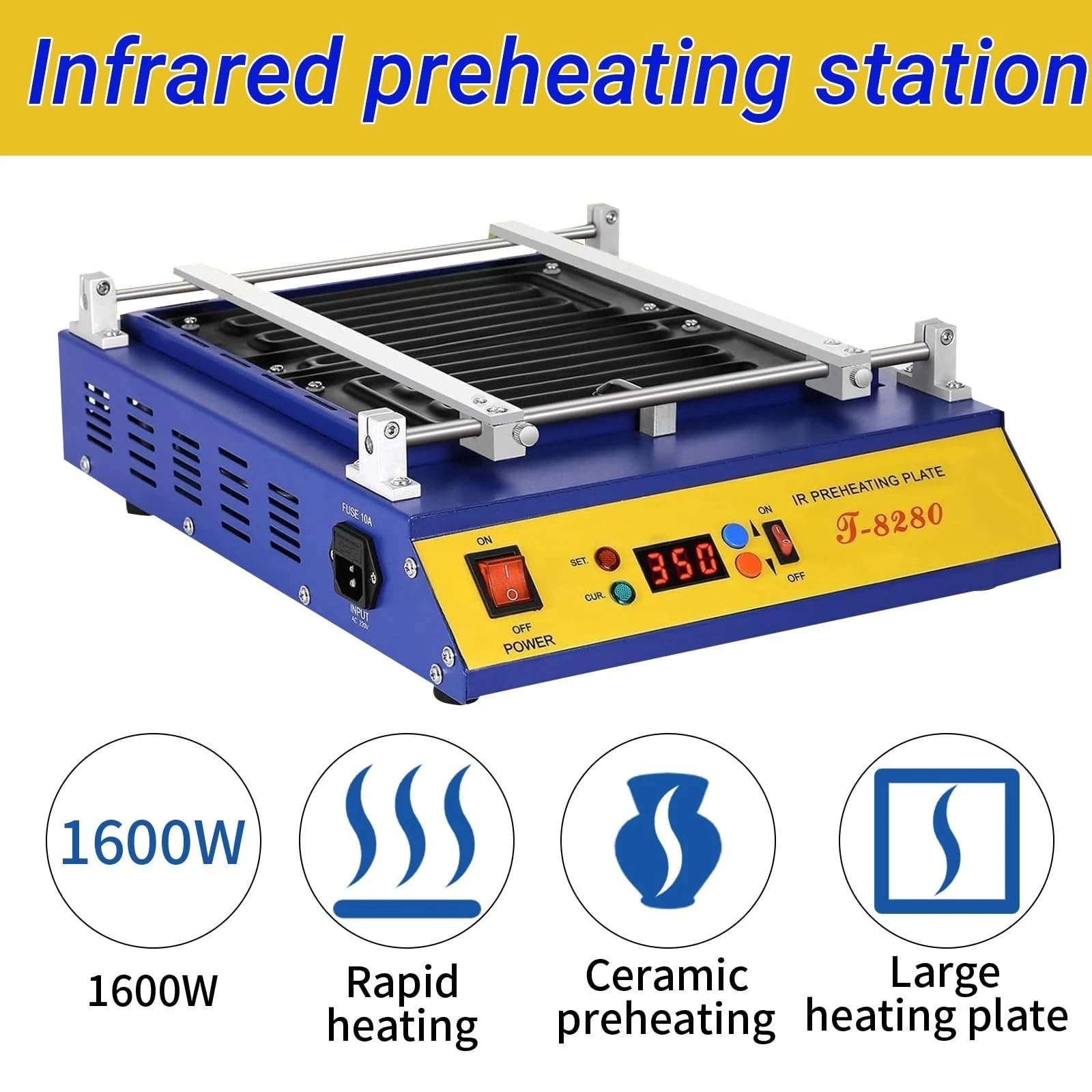 PCB Preheater T-8280 IR Solder Station 110V 220V SMD Rework Station Infrared BGA Reflow Welding Machine Hot Air Equipment Tool