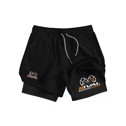 Men'S Rival 2-In-1 Double-Deck Boxing Running Shorts Sportswear Gym Fitness Training Jogging Bottoms Comfortable Short Pants