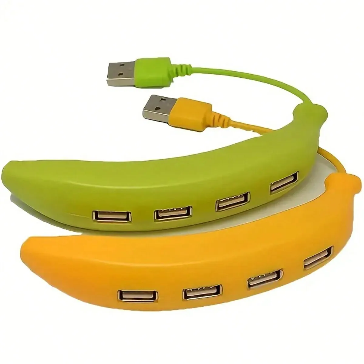 Fun Banana USB 2.0 Hub 4-Port USB Hub USB Splitter Extender for Laptop X-Box Flash Drive HDD, Console, Printer, Camera, Keyboard