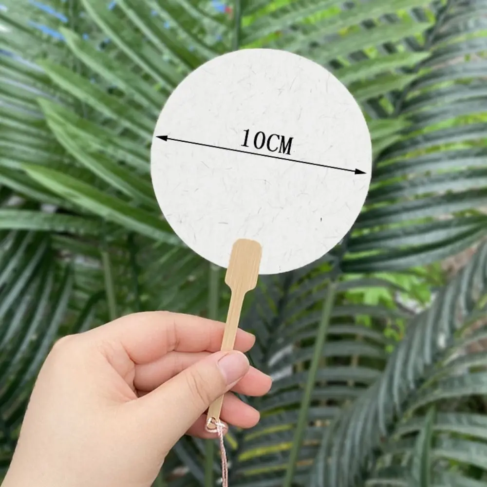 Chinese Style Mini Graffiti Fans Xuan Paper Round Paper Hand Fan Thicken Unfinished Blank Painting Fans Wedding Party