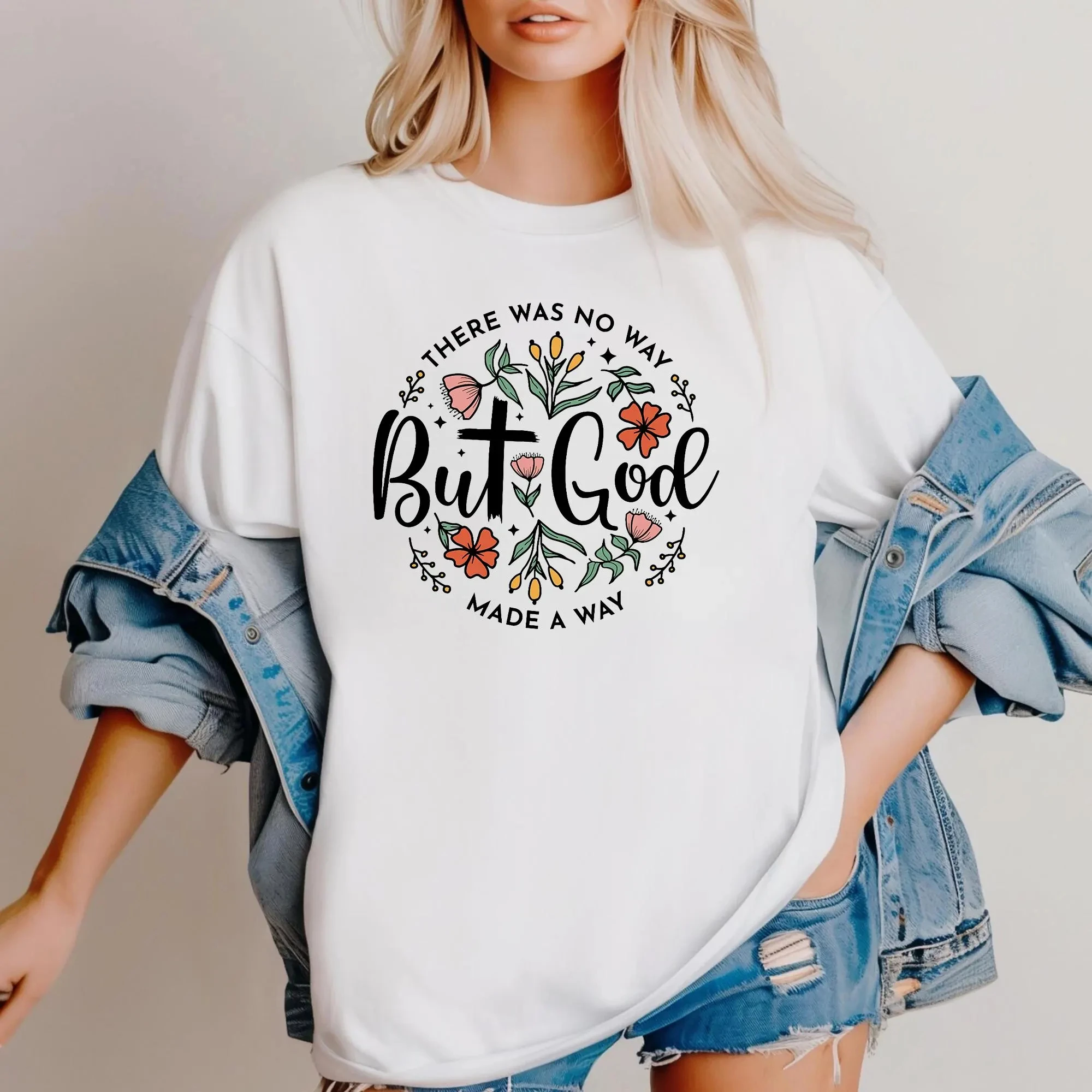 ولكن الله... قميص هدايا مسيحية للنساء ملابس مسيحية قمصان مسيحية للنساء هدايا تعتمد على الإيمان لها #1