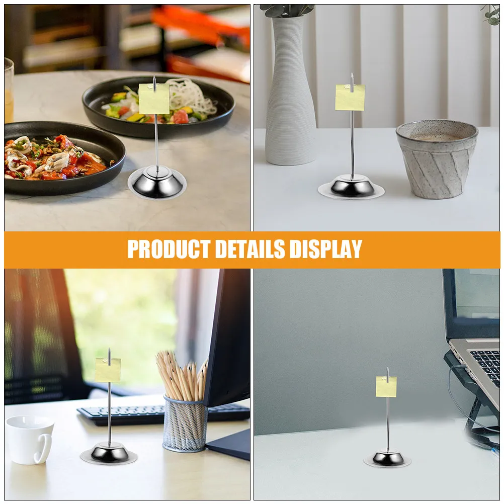 2Pcs Stainless Steel Receipt Holder Spike for Restaurant Kitchen Office Desk Memo Organizer Ticket Stabber Invoice Spindle Check