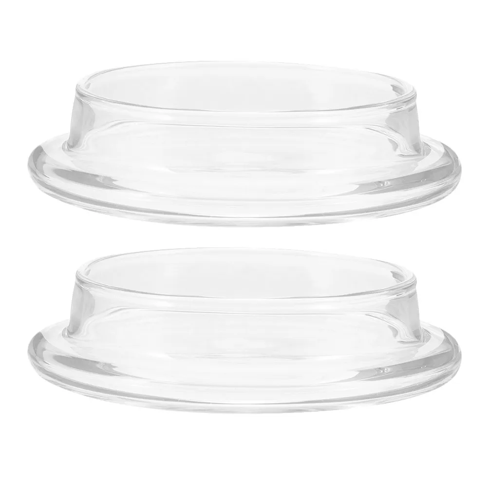 2Pcs Clear Teapot Replacement Lids for Glass Teapots Heat Retaining Covers Home Office Camping