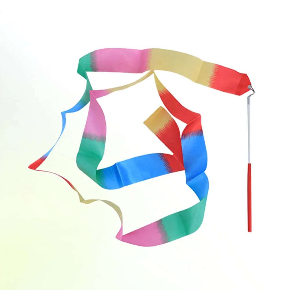 5 قطعة 2- متر الجمباز الفني الشريط الملونة لهب نمط لممارسة الشريط الإيقاعي اللافتات #1