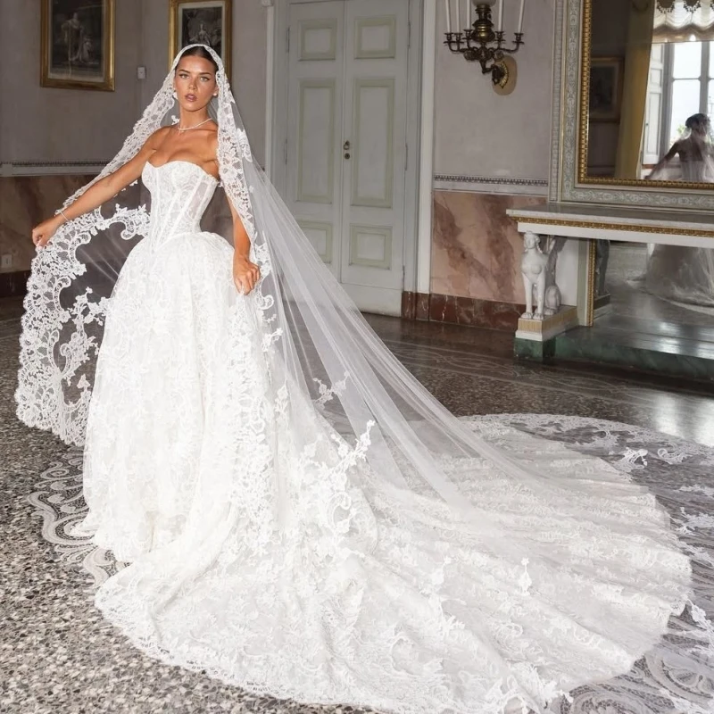 

2026 Luxury White Dubai Arabic Mermaid Wedding Dresses Applique Lace Court Train Wedding Dress Bridal Gowns vestidos de novia