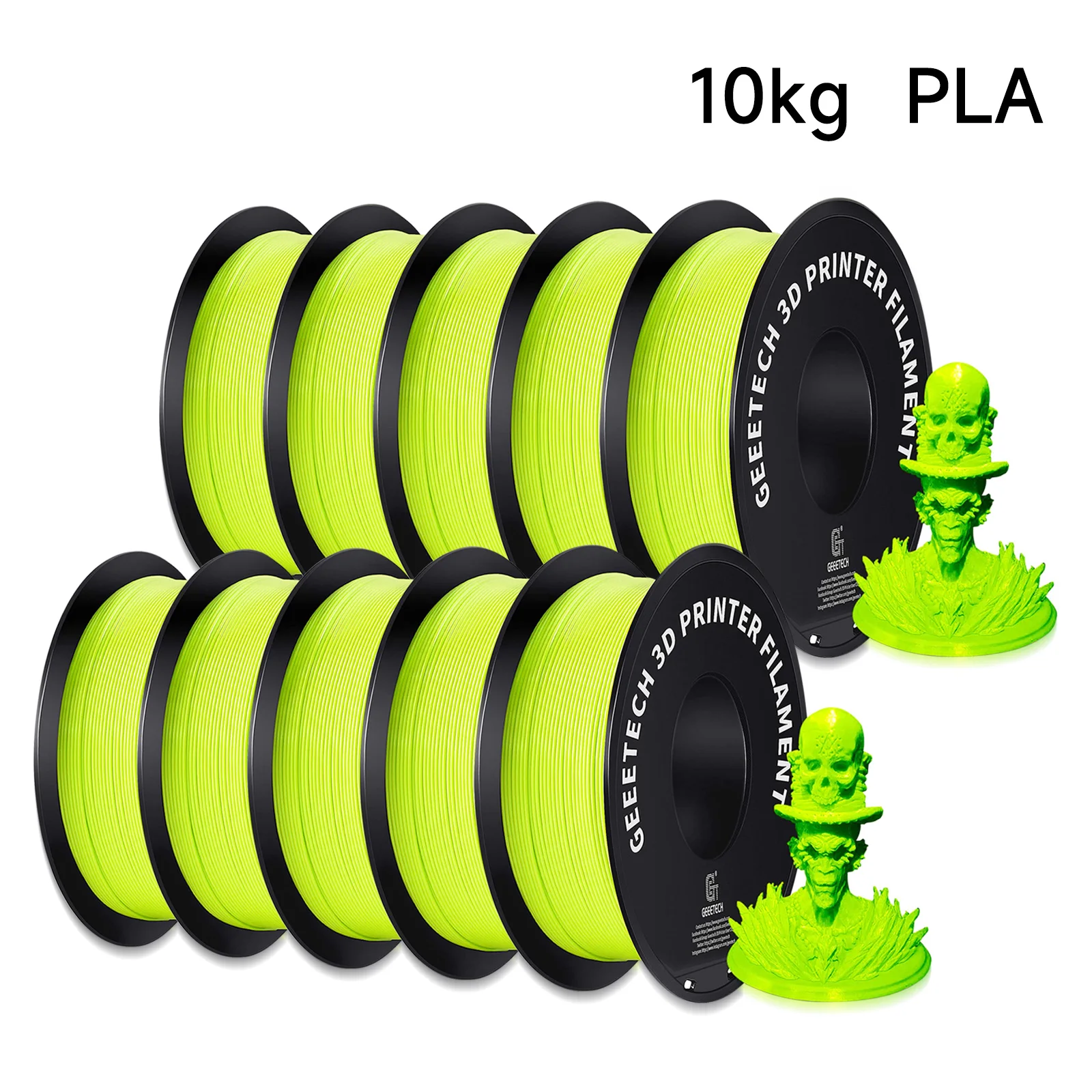 GEEETECH Set di Filamenti per Stampante 3D 10KG, PETG Opaco, PLA Setoso, TPU, ABS 1.75mm, Vendita all'Ingrosso, Sconto per il Rientro a Scuola, Mega Offerta