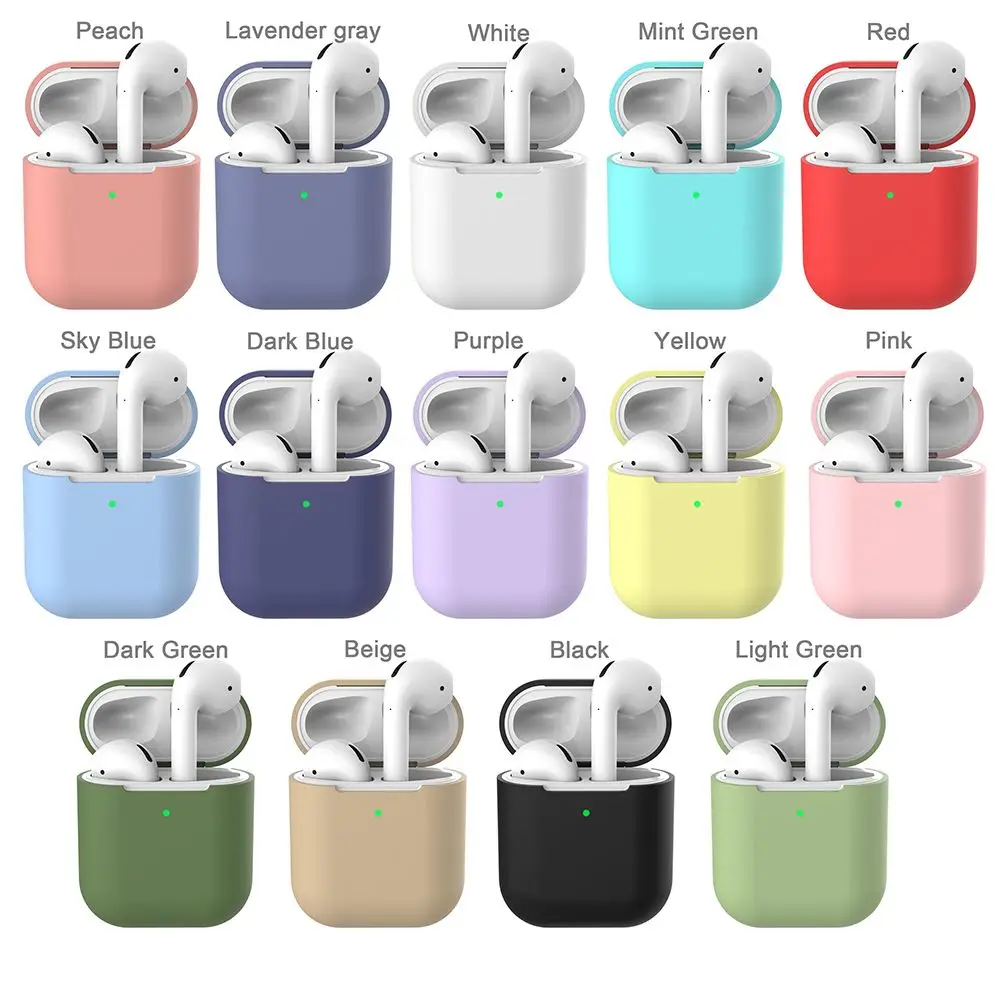 1PC Anti lost Slim Ultra Thin Silicone Case Cover Protective Skin Wireless Earphones Pouch Sleeve Protector For Airpods 2