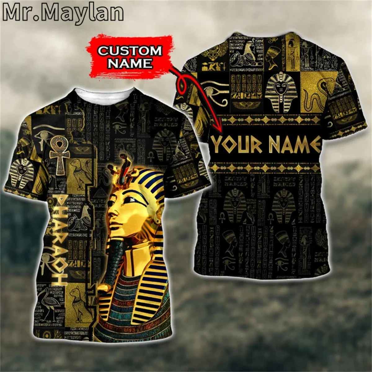 PHARAOH OF EGYPT EMPIRE ART T shirt 3D Print Vintage Tshirt Men Women Ropa Casual Streetwear Retro O-neck Tee Shirt Men Clothes