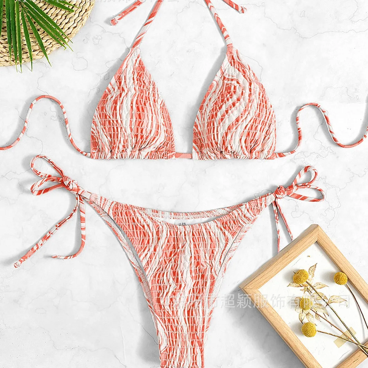 المحيط الرياح الإضافية مثير حقيبة مثلث كابل طباعة الرسن بيكيني للشاطئ 2025 جديد