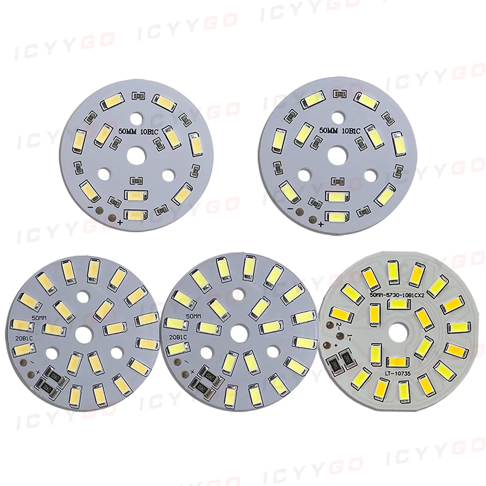 5W 10W High Brightness 5730 SMD DC5V LED Light Panel Lamp Bead Warm White 10W 50MM Light Panel DIY Two-Color Adjustable LED Bulb