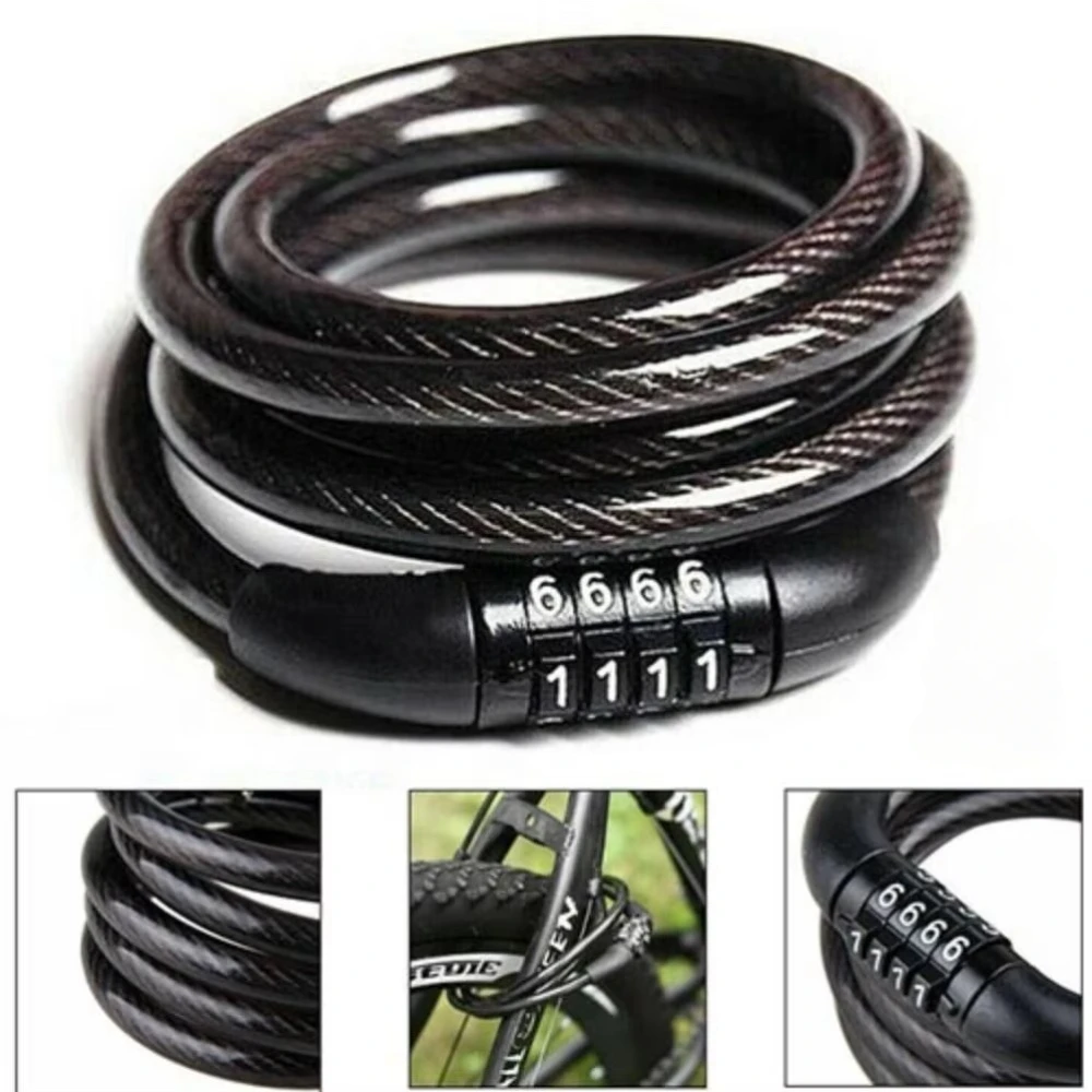 Heavy Duty Strong รถจักรยานยนต์ 4 รหัสดิจิตอลจักรยานเสือภูเขารอบความปลอดภัยกุญแจรหัสผ่านคงที่ล็อคกันขโมย