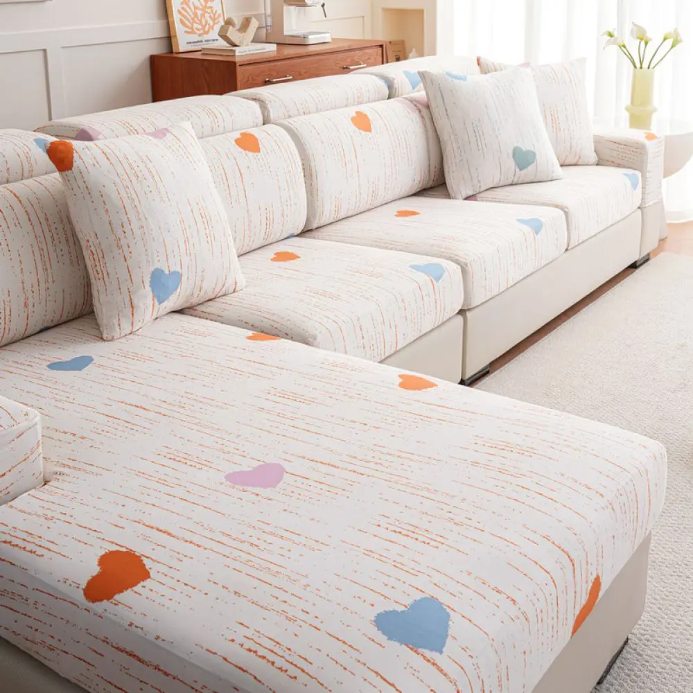 Elastic Cooling Ice Silk Sofa Cover Full Inclusive Slipcover Breathable Furniture Protector For Sectional Chaise Pad